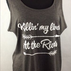 My Liver At The River Women’s XL Tank Top NWOT